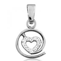 SREBRNY WISIOREK SERDUSZKO Z CYRKONIAMI MAŁPKA INTERNETOWA SREBRO PRÓBY 925