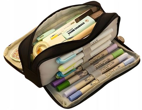 Duży Piórnik Szkolny Saszetka Trzykomorowy Zamek Piórnik do Szkoły + GRATIS na Arena.pl