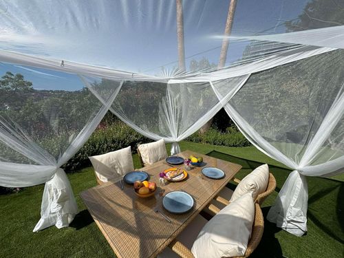 Siatka przeciw komarom na taras 250x250 cm biała do altany i ogrodu na Arena.pl