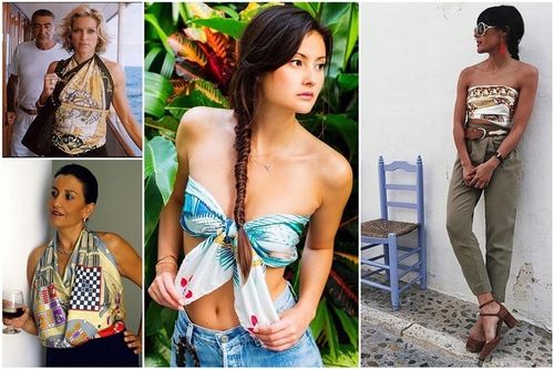 APASZKA CHUSTA DAMSKA lekka elegancka chustka gawroszka kwadratowa na Arena.pl