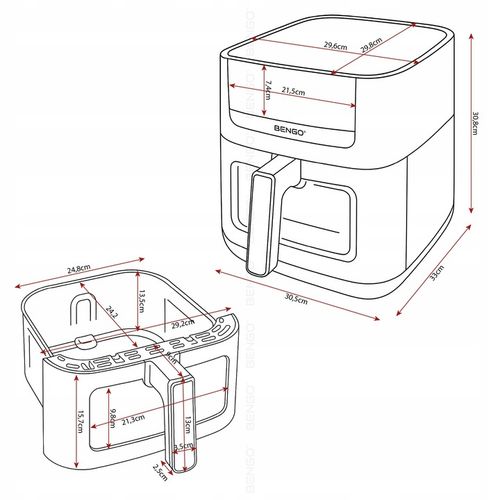 Frytkownica beztłuszczowa AIRFRYER grillowanie nieprzywierająca DUŻA na Arena.pl