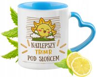 Dla Trenera Kubek Błękitny Z Uszkiem W Kształcie Serca Na Prezent