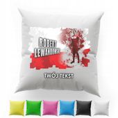 POSZEWKA Z NADRUKIEM BAWEŁNIANA 40x40CM - LEWY LEWANDOWSKI ROBERT PIŁKA