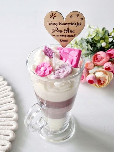 Świeca Sojowa z Grawerem Deser Kawa Latte Prezent Święta Mikołaj imieniny na Arena.pl