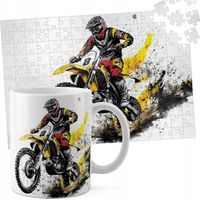 ZESTAW KUBEK + PUZZLE 110EL - MOTOR MOTOCYKL MOTOCROSS