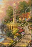 100 70CM OBRAZ PŁÓTNO DOMEK LATARNIKA PŁÓTNO RAMA