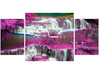 80X40CM ZEGAR FIOLETOWA KASKADA OBRAZ