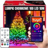 LAMPKI CHOINKOWE 100LED MULTIKOLOR ŚWIĄTECZNE SMART WIFI TUYA PILOT 10M