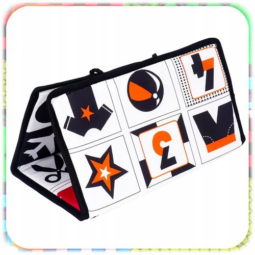 KSIĄŻECZKA KONTRASTOWA DLA NIEMOWLĄT Z Lusterkiem Sensoryczna Składana 0+ na Arena.pl