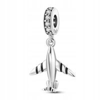 Zawieszka SREBRO 925 Charms Koralik Samolot