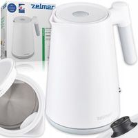 CZAJNIK ELEKTRYCZNY ZELMER BEZPRZEWODOWY STAL NIERDZEWNA CICHY 1L 2200W