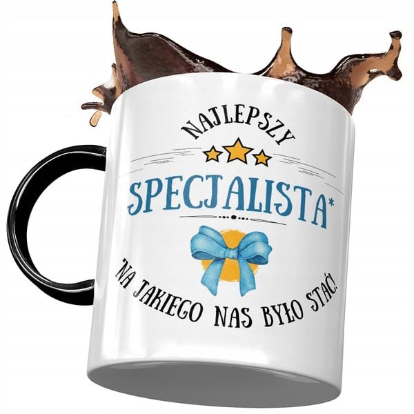 Kubek Czarny Dla Specjalisty Najlepszy Specjalista Z Nadrukiem Ze Zdjęciem zdjęcie 1