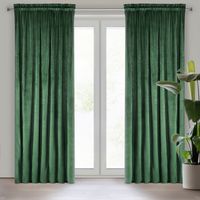 Zasłona welwetowa jednokolorowa na taśmie ROSA 140X270 ciemnozielona