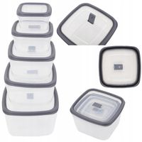 2 x POJEMNIKI PLASTIKOWE NA ŻYWNOŚĆ ZESTAW SZCZELNE HERMETYCZNE LUNCHBOX 5s