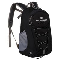 lekki, czarny plecak na wycieczki z pasem piersiowym - peterson