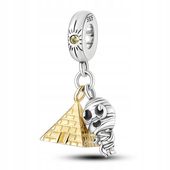 Zawieszka SREBRO 925 Charms Koralik Piramida i Mumia z Egiptu