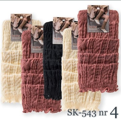 5x Ocieplacze damskie z angory prążkowane Wełniane getry zimowe CIEPŁE na Arena.pl