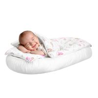 KOKON DLA NIEMOWLĄT BAWEŁNIANY ZESTAW 4 ELEMNTY ŚPIĄCY MIŚ