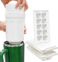 Kostkarka do Lodu z Pojemnikiem 3 Formy Biała Bez BPA Obrotowa