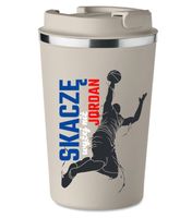 KUBEK TERMICZNY Premium beżowy prezent dla koszykarza SKACZ JORDAN KT_457_b