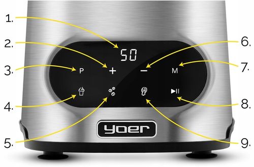 Blender kielichowy Automatyczny Tritan Yoer INOX 2,4L 2200W +Sito do soku na Arena.pl