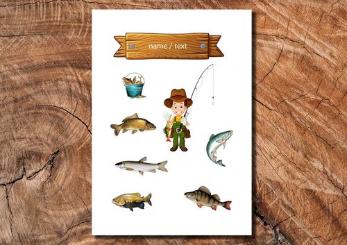 Wydruk cukrowy na tort A5 ryby wędkowanie napis DIY na Arena.pl