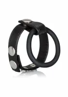 pipedream medium leather ball spreader - skorzany pasek z regulacją