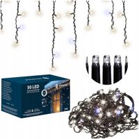 LAMPKI SOPLE 50LED ZEWNĘTRZNE IP65 PRO BIAŁE FLASH 2,5m GRUBE PROFESJONALNE
