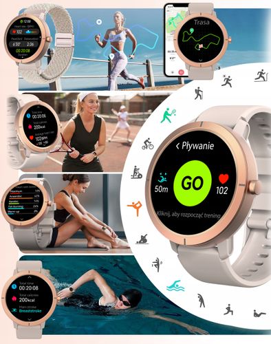 SMARTWATCH Premium Gold M4 PL Menu AMOLED Hit na Arena.pl