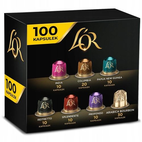 Kapsułki L'OR do Nespresso(r)* kawa 100% arabica, 100 kaw, 9+1 GRATIS na Arena.pl