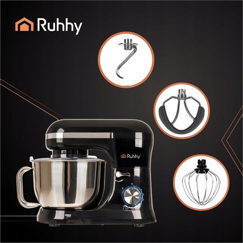 Robot Planetarny Kuchenny RUHHY 4,5L Wielofunkcyjny Mikser do Ciasta CZARNY na Arena.pl