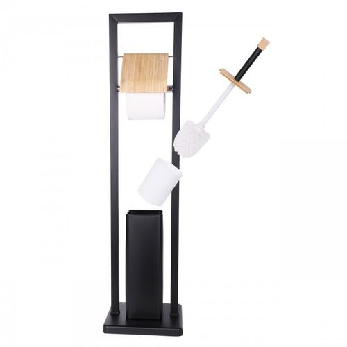 Zestaw łazienkowy stojak z uchwytem na papier i szczotką WC stojak na zapas na Arena.pl