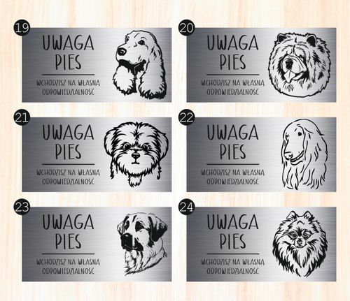 Tabliczka 20x10 cm UWAGA PIES Amerykański pitbuler LAMINAT Z GRAWEREM na Arena.pl