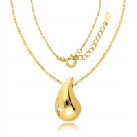 Złoty Naszyjnik 925/585 Kropla Łezka Złocona na Prezent dla Kobiety