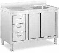 Szafka ze zlewem Royal Catering 1 komora stal nierdzewna 400 x 400 x 300 mm