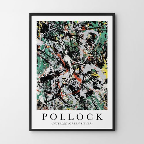 Plakat Jackson Pollock abstrakcja green 21x29,7 cm A4 na Arena.pl