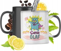 Kubek Magiczny Dla Olafa Czarny Matowy Z Nadrukiem Ze Zdjęciem 330Ml