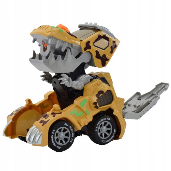 AUTO ROBOT ZABAWK DINOZAUR ZIEJE PARĄ SAMOCHÓD 2W1 zdjęcie 4