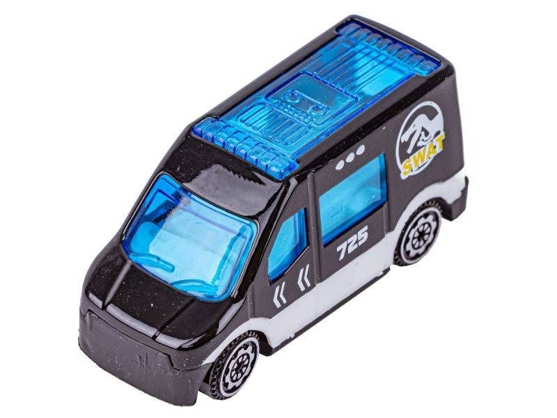 Metalowe Pojazdy, Auta, Resoraki 6 Sztuk Zestaw 1:64 Pojazd SWAT, Poduszkowiec, Jeep Turystyczny zdjęcie 4