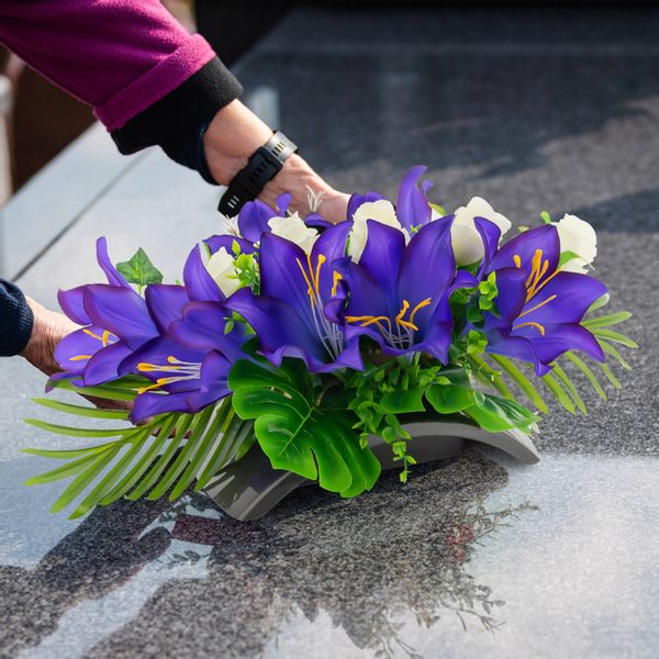 STROIK na GRÓB wiązanka kwiatowa CMENTARZ zdjęcie 3