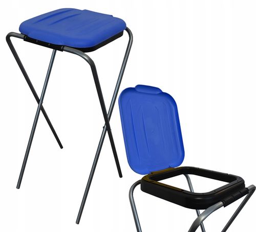 Stojak do segregacji odpadów (1-stanowiskowy) niebieski na Arena.pl