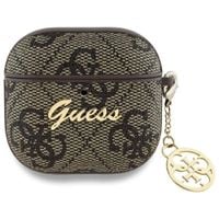 guess gua4g4gsmw airpods 4 cover         brązowy/brown 4g charm