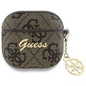 guess gua4g4gsmw airpods 4 cover         brązowy/brown 4g charm