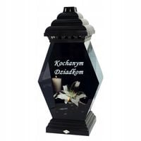 Znicz Frez Lilia czarny Dedykacja 39 cm Kochanym Dziadkom ozdoba nagrobna