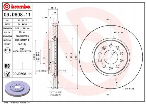 TARCZA HAM PRZOD 321X28 V BREMBO na Arena.pl
