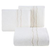 Ręcznik z bordiurą i błyszczącą nicią KARIN 50X90 kremowy