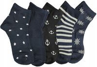 Skarpetki Skarpety Stopki Chłopięce Kotwice Bawełniane 5-PAR 39-42