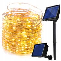 Lampki CHOINKOWE solarne do ogrodu 200 LED DRUCIK świąteczne ZEWNĘTRZNE 20m