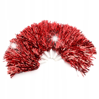 6 SZT. POMPON CHEERLEADERKI CZIRLIDERKA POMPONY CZERWONY