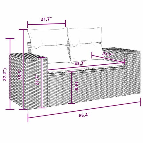 Zestaw Sof na Ogród 10 pcs Czarny polirattan na Arena.pl